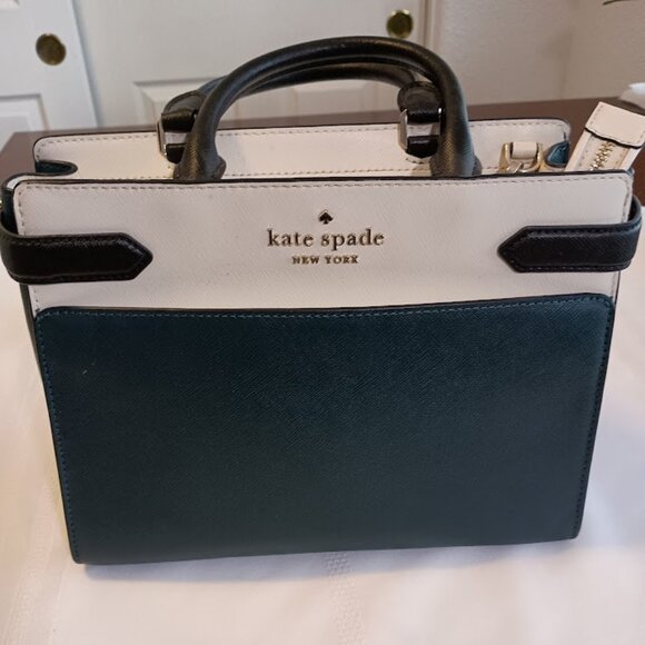 Kate Spade New York Staci Colorblock, Peacock Saffiano, Medium Satchel - Picture 1 of 8